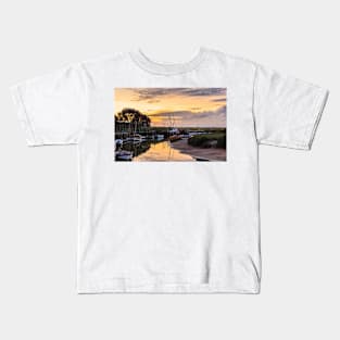 Sunset Over The River Glaven at Blakeney Quay Kids T-Shirt